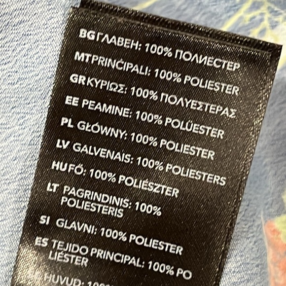 Baker by Ted Baker Short Sleeve Blouse Floral Navy Blue Back Zipper size 12 - Picture 11 of 11